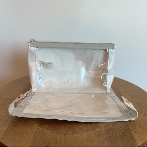 Vintage Christian Dior Parfume Bag Makeup Case Toiletry Kit Clutch Light  Grey - Picture 10 of 15